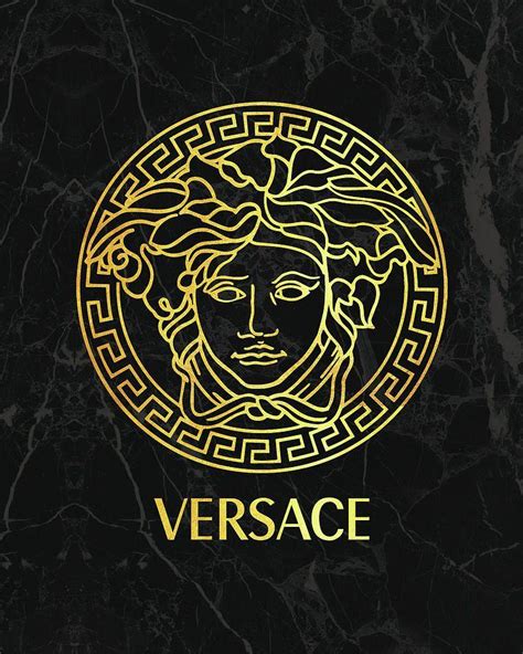 why versace have gold and black in their logo|Versace logo greek mythology.